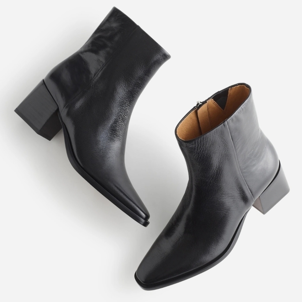 Madewell The Ardin Ankle Boot Leather Chunky Heel Boots 10.5